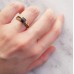 Μονόπετρο δαχτυλίδι από ροζ χρυσό Κ18 με black diamonds